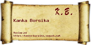 Kanka Borsika névjegykártya